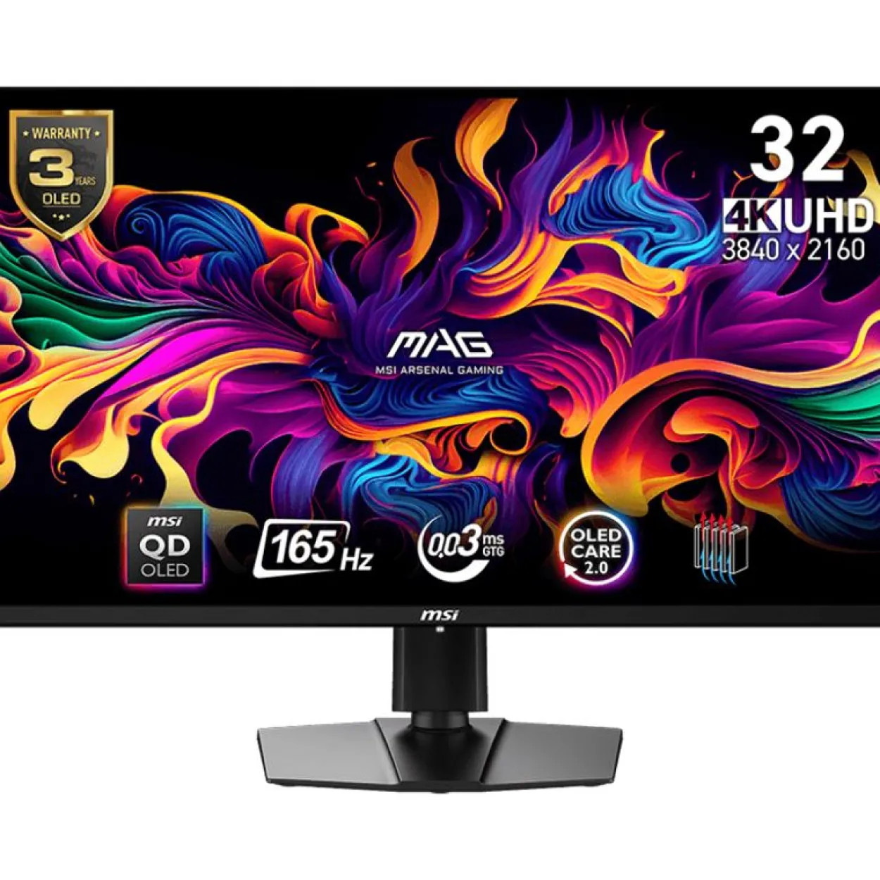 31,5" (80,01cm) MSI MAG 321UPDE QD-OLED schwarz 3840x2160 1xDisplayPort 1.4a / 1xUSB-C 3.0 mit DisplayPort 1.4 / 2x HDMI 2.1