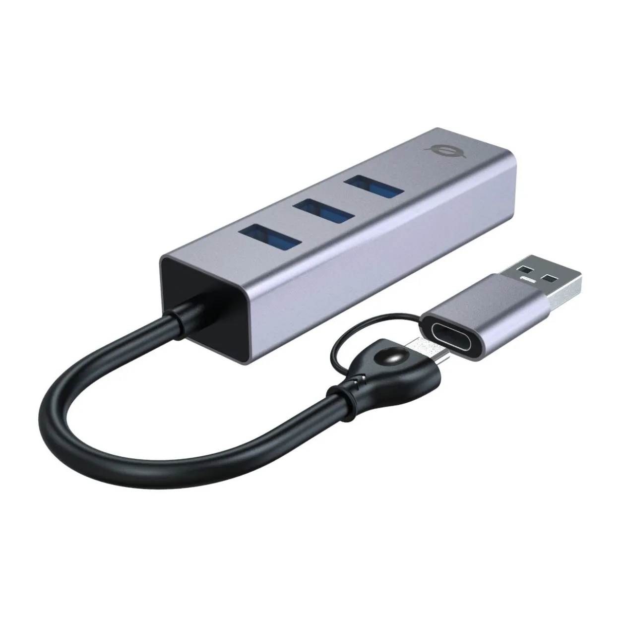 Conceptronic Adapter USB-C/-A3.0->GbE+3x-A3.0 5Gbs gr