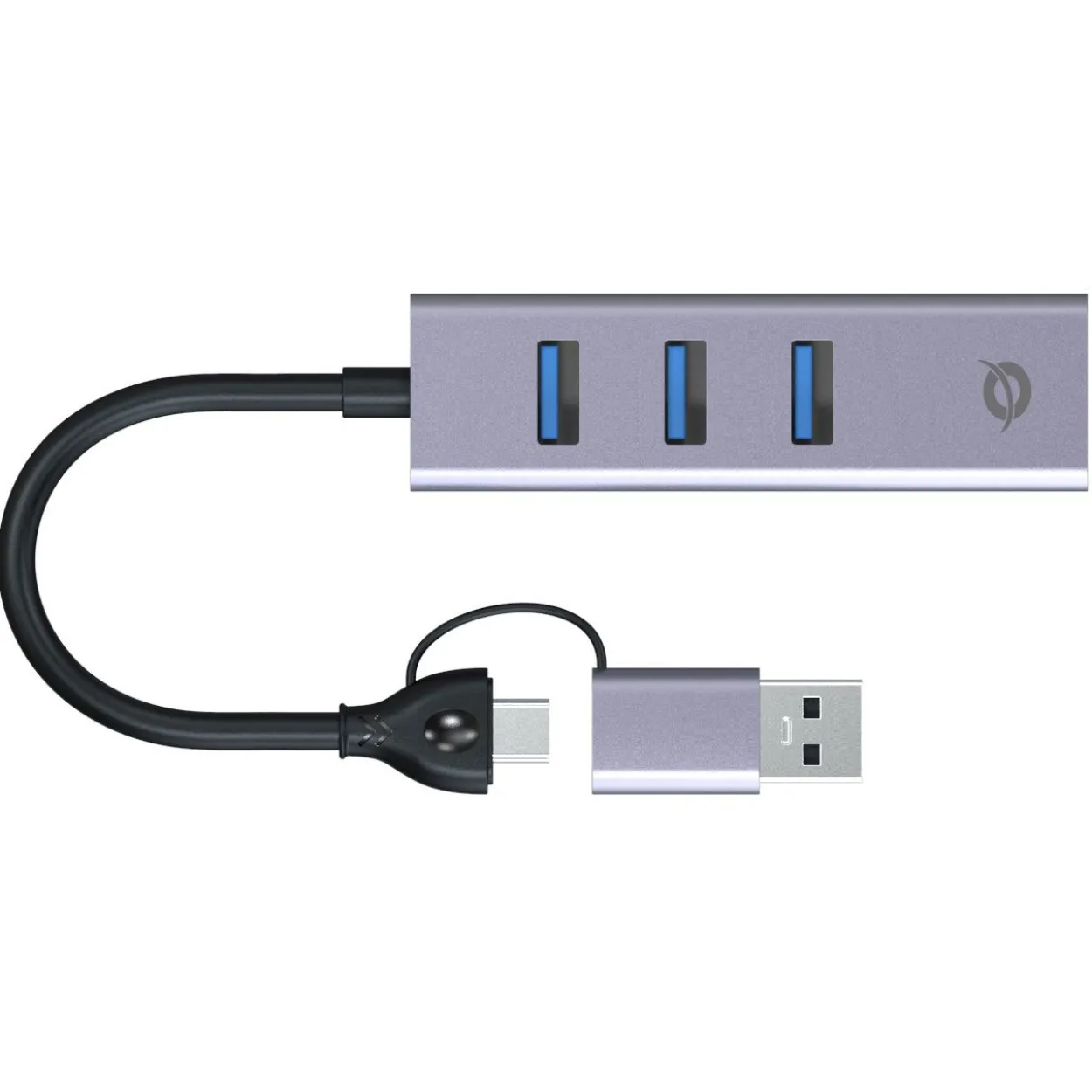 Conceptronic Adapter USB-C/-A3.0->GbE+3x-A3.0 5Gbs gr