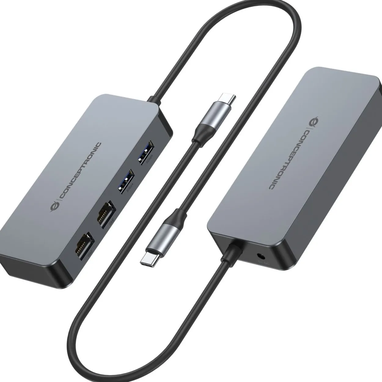 Conceptronic Adapter USB-C->2xGbE+2xUSB-A3.2 5Gbs 0.30m gr