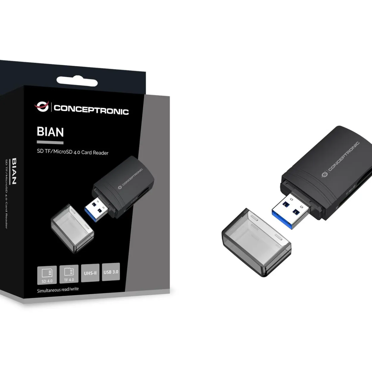 Conceptronic Card Reader USB-A -> Micro SD/TF 4.0 schwarz