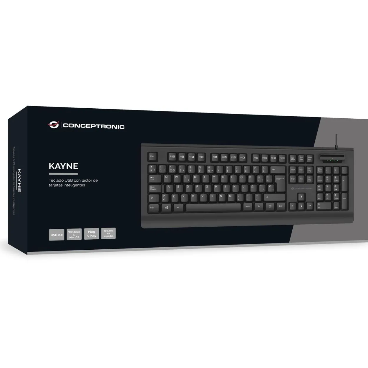 Conceptronic KAYNE01ES USB Spanisch schwarz (kabelgebunden)