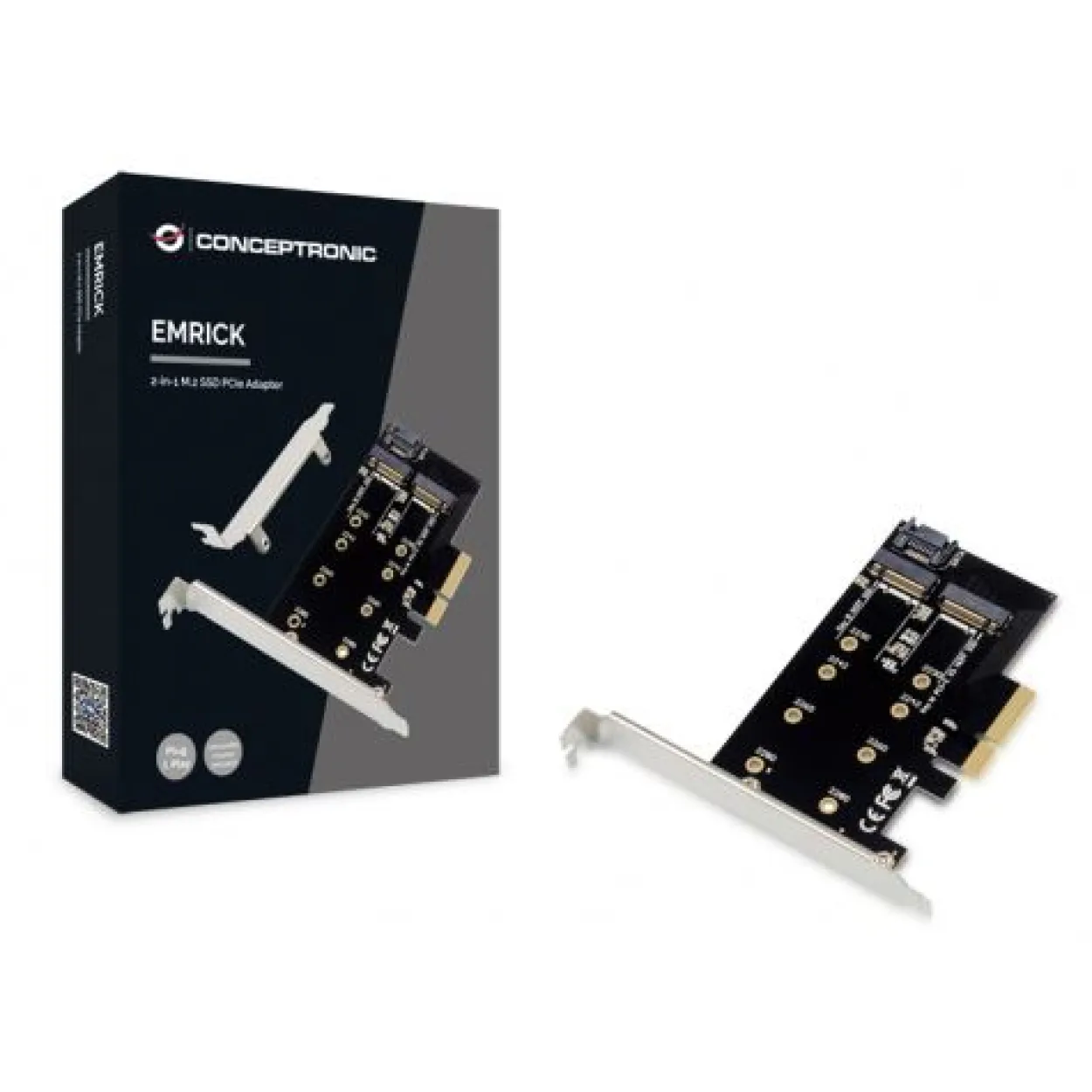 Conceptronic PCI Express Card 2-in-1 M.2 SSD PCIe Adapter