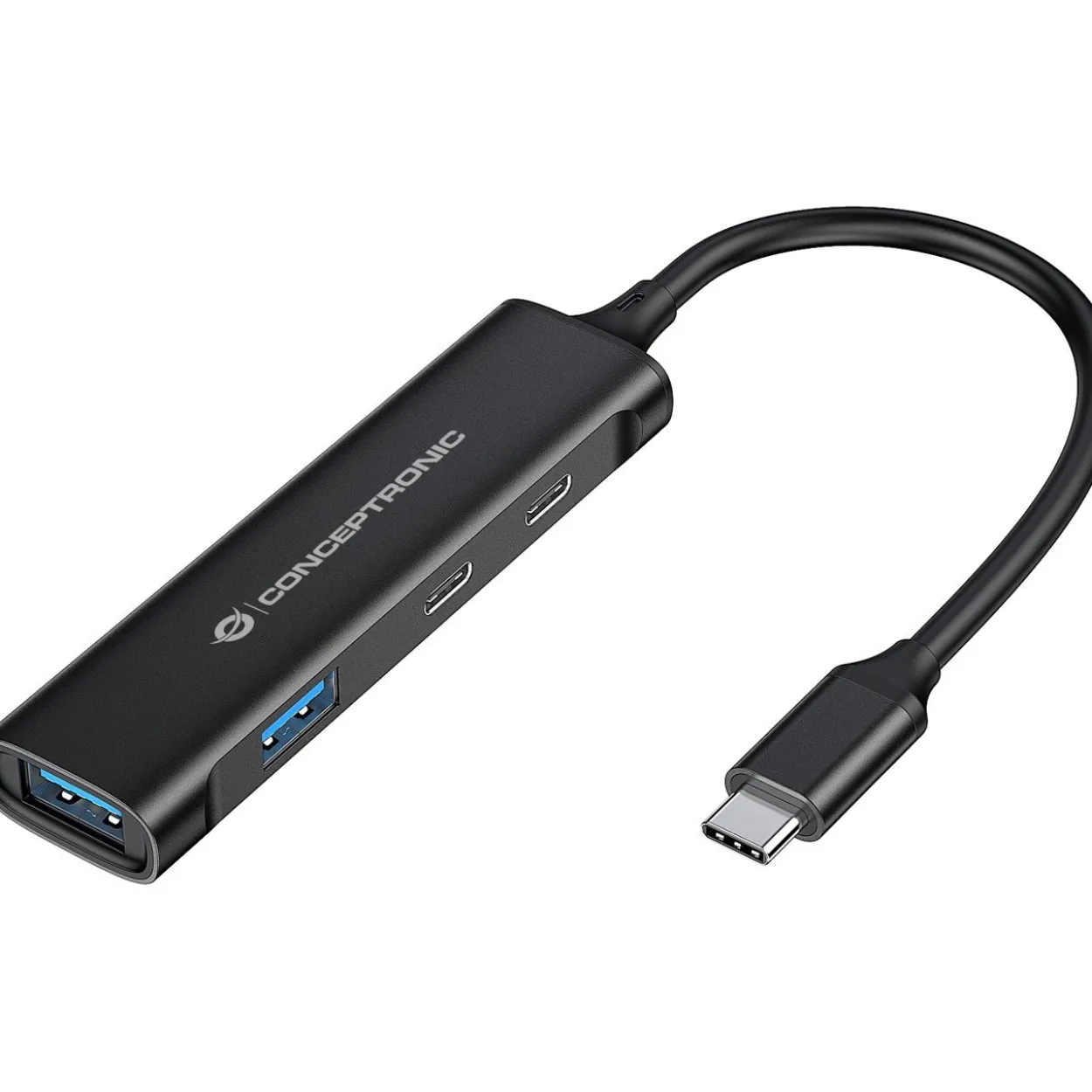 Conceptronic USB-Hub 4-Port 3.0 ->2xUSB-C/A o.Netzteil schwarz