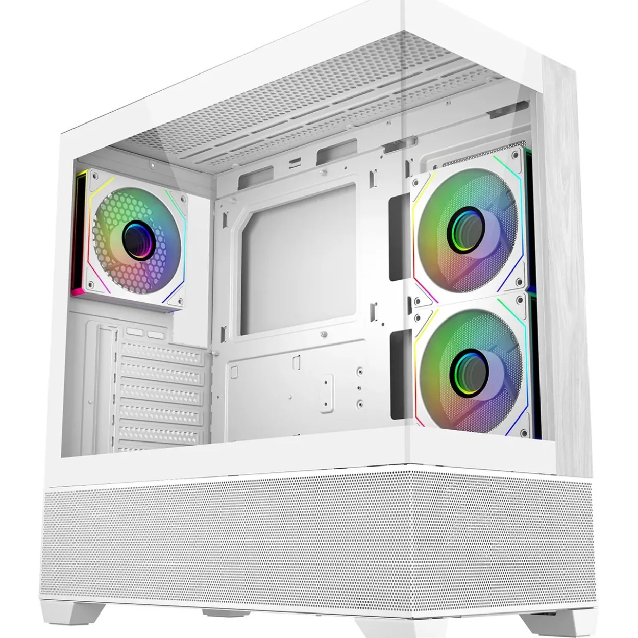 Cooler Master Elite 690 White (weiß/holz, Tempered Glass x 2)