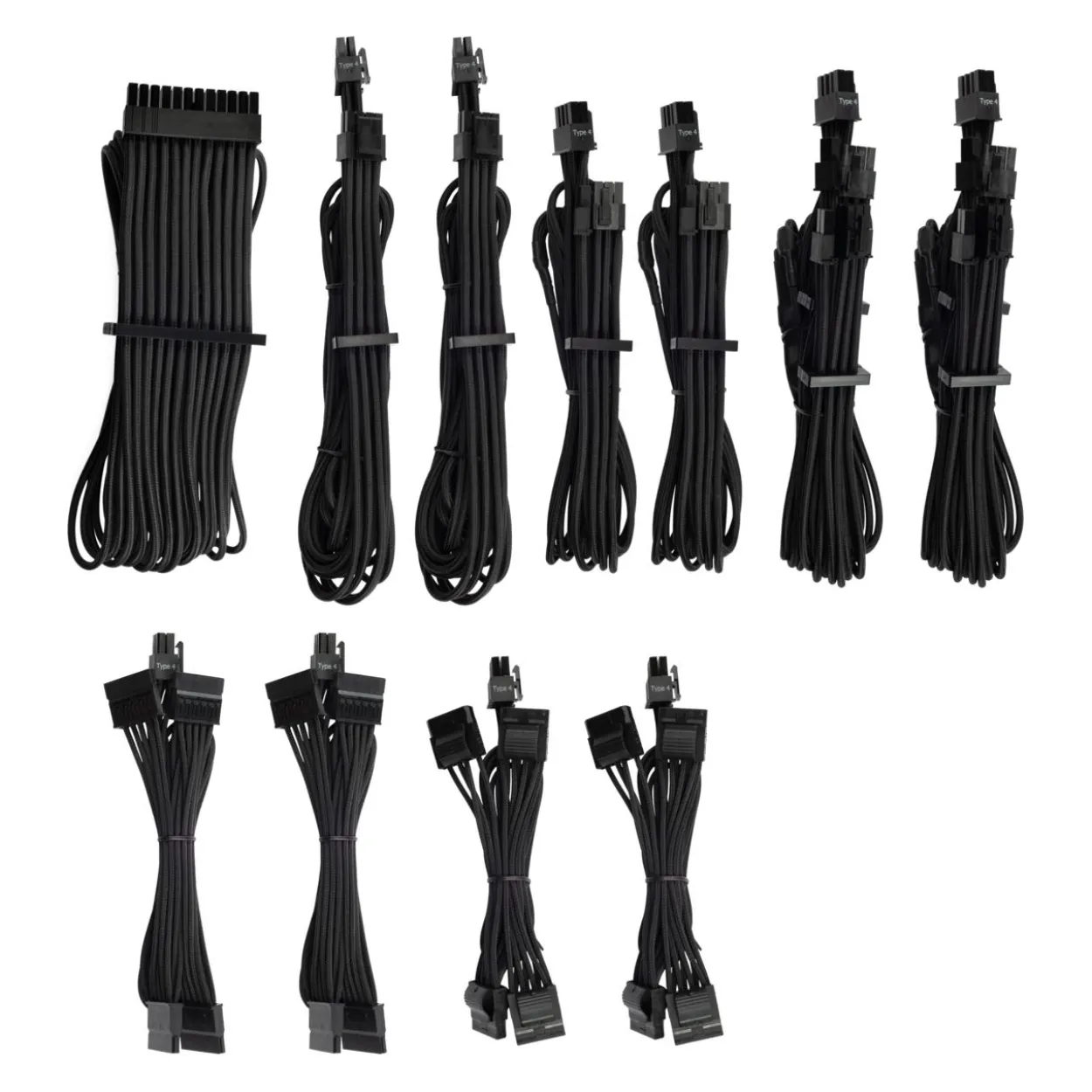 Corsair Premium Pro Sleeved Kabel-Set (Gen 4), schwarz