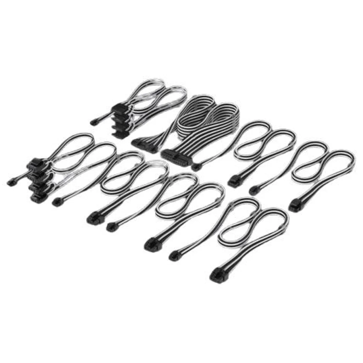 Corsair Premium Sleeved DC Cable Pro Kit, für Typ-5-Netzteil - schwarz/weiß