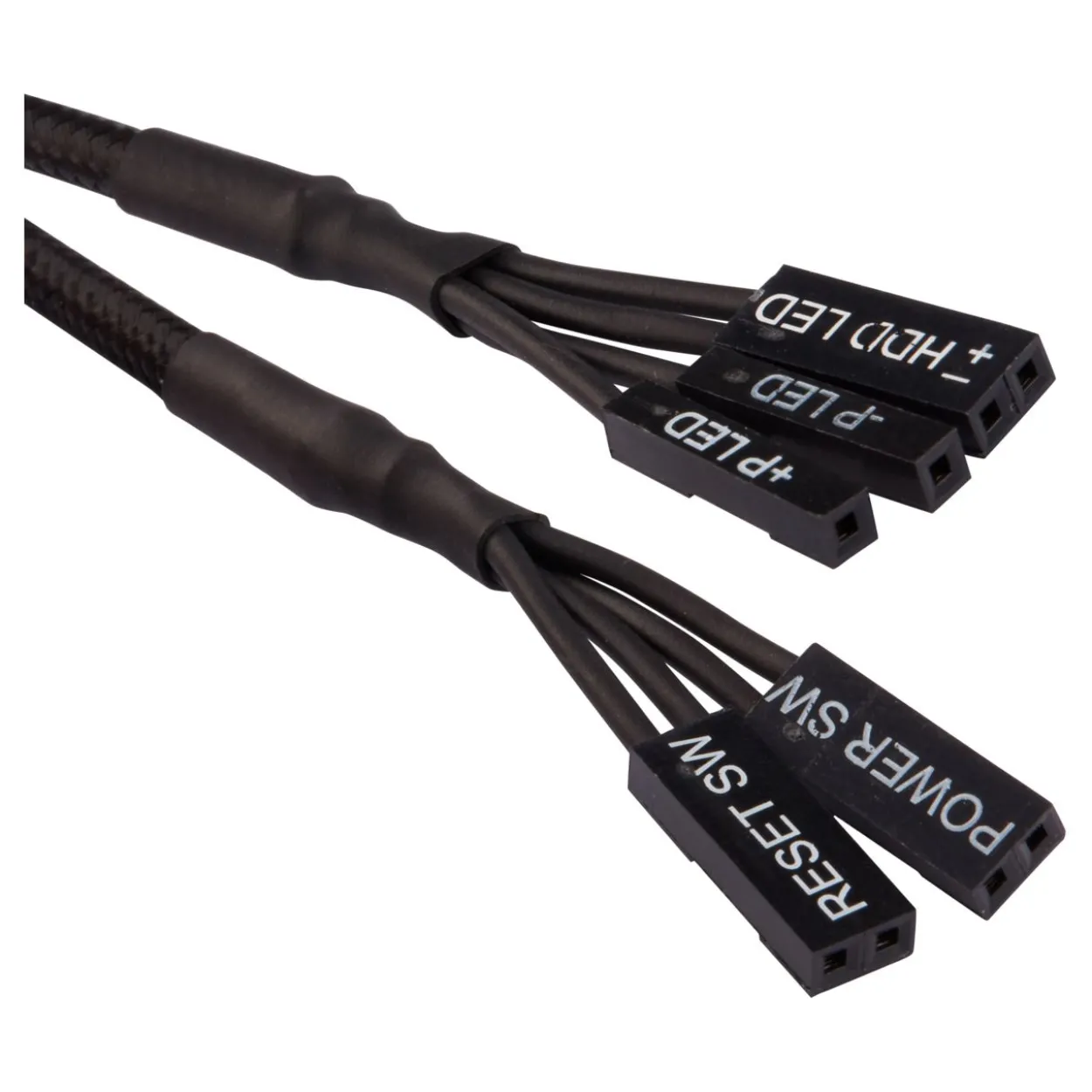 Corsair Premium Sleeved Frontpanel Kabel Verlängerungskit, schwarz