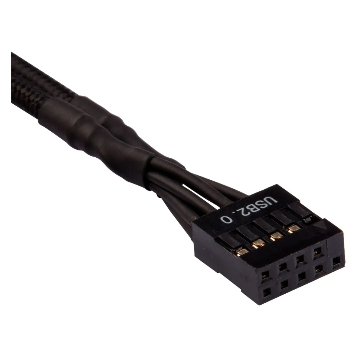 Corsair Premium Sleeved Frontpanel Kabel Verlängerungskit, schwarz