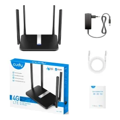 Cudy LT500 WLAN-Router Schnelles Ethernet Dual-Band (2,4 GHz/5 GHz) 4G Schwarz