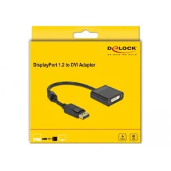 Delock Adapter DP 1.2 St zu DVI Bu 4K Aktiv schwar