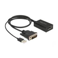 Delock Adapter DVI Stecker zu DisplayPort 1.2 Buchse schwarz 4K 50 cm