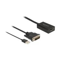 Delock Adapter DVI Stecker zu DisplayPort 1.2 Buchse schwarz 4K 50 cm