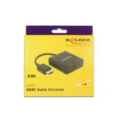 Delock Adapterkabel HDMI-A Stecker > HDMI + Audio Extractor 4K 60 Hz