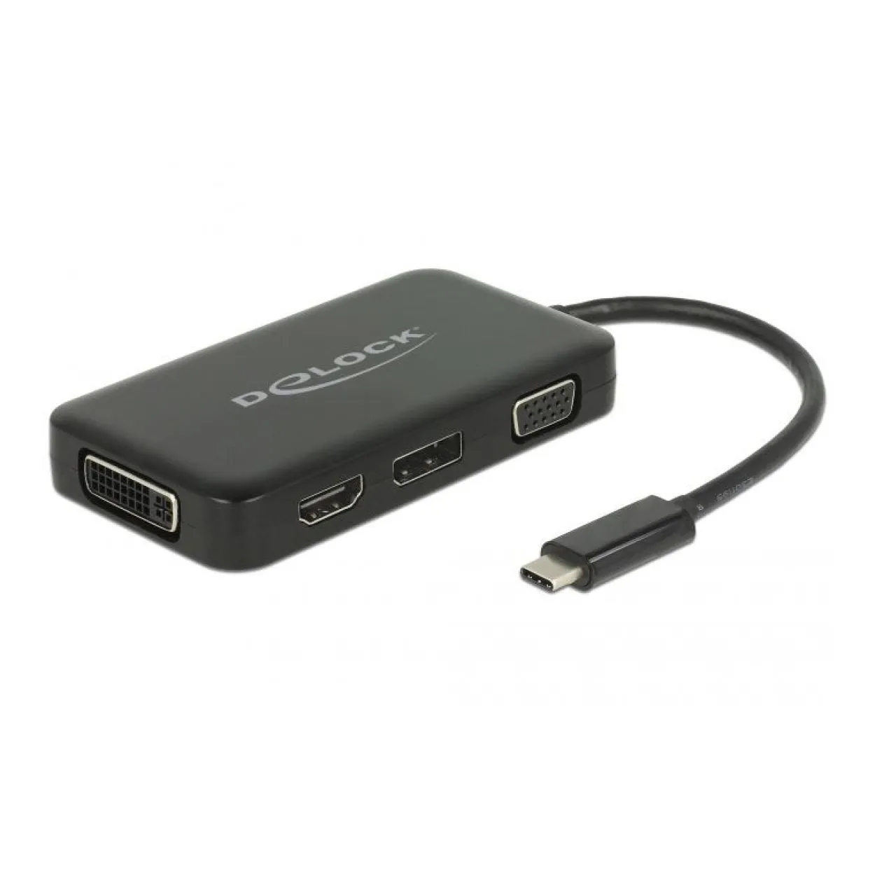 Delock Adapter USB Type-C Stecker > VGA / HDMI /DVI/ DisplayPort Buchse schwarz