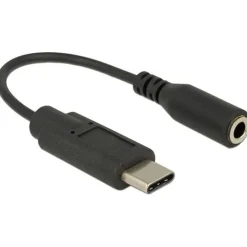 Delock Audio Adapter USB C Stecker auf Klinke Buchse Schwarz
