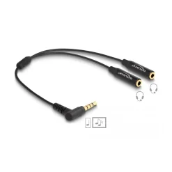 Delock Audio Splitter Klinkenstecker 3,5mm > 2x Klinkenbuchse 3,5mm 4Pin gewink.