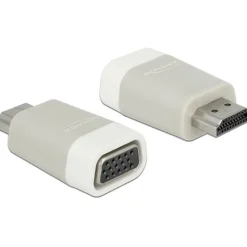 Delock HDMI Adapter High-Speed HDMI-Stecker auf VGA 15pol Buchse Grau