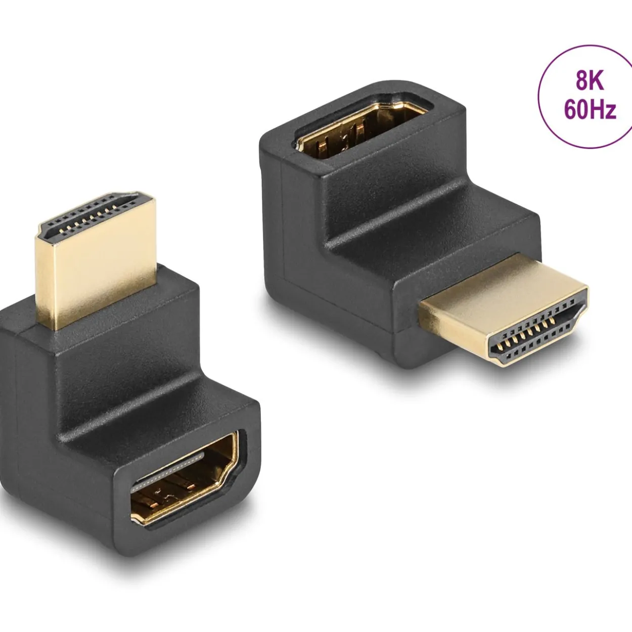 Delock High Speed HDMI with Ethernet Adapter Stecker > Buchse gewinkelt 8K 60Hz