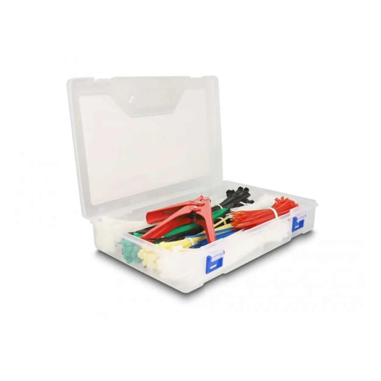 Delock Kabelbinder Sortimentsbox mit Kabelbinderzange 600-teilig farbig