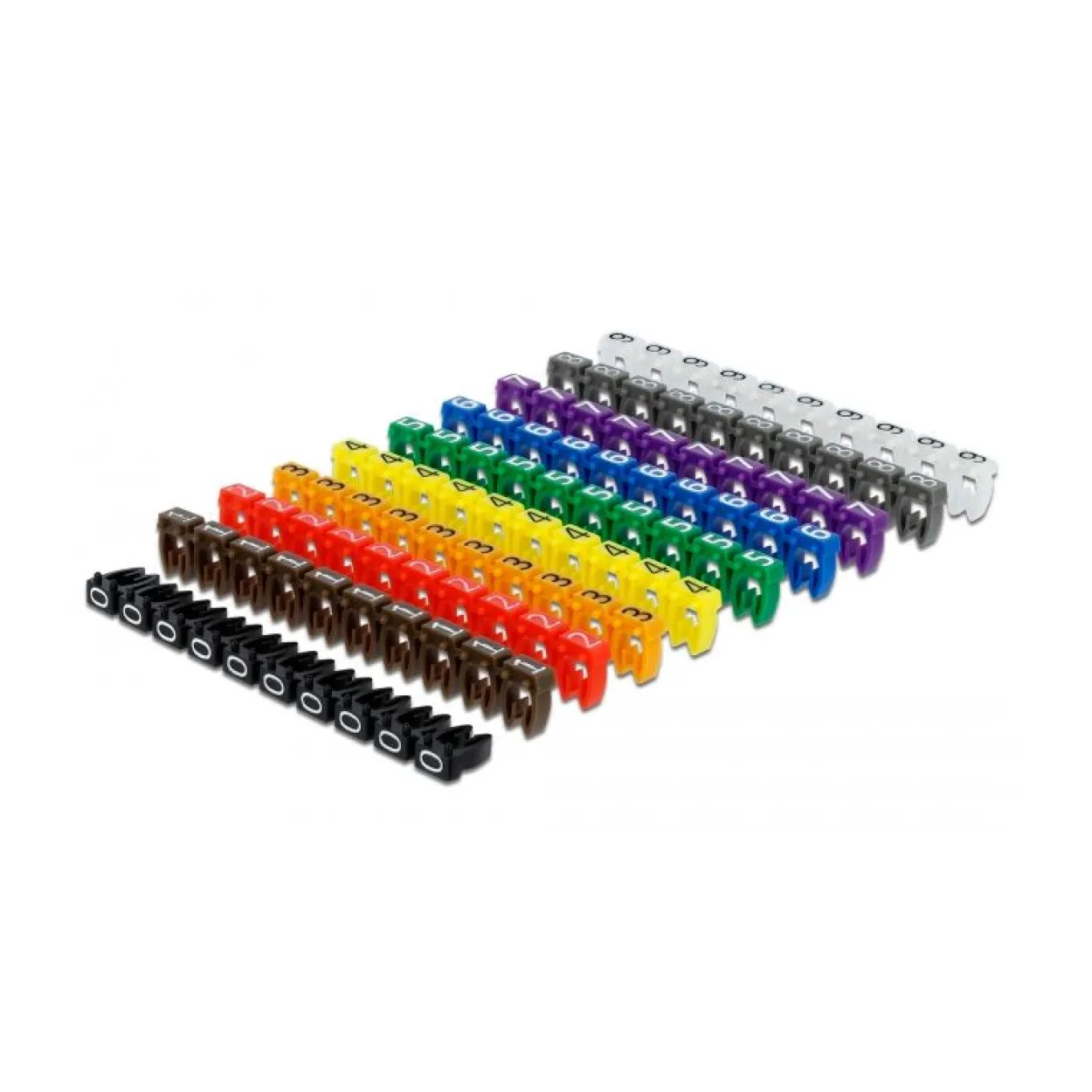 Delock Kabelmarker Clips 0-9 farbig 100-teilig