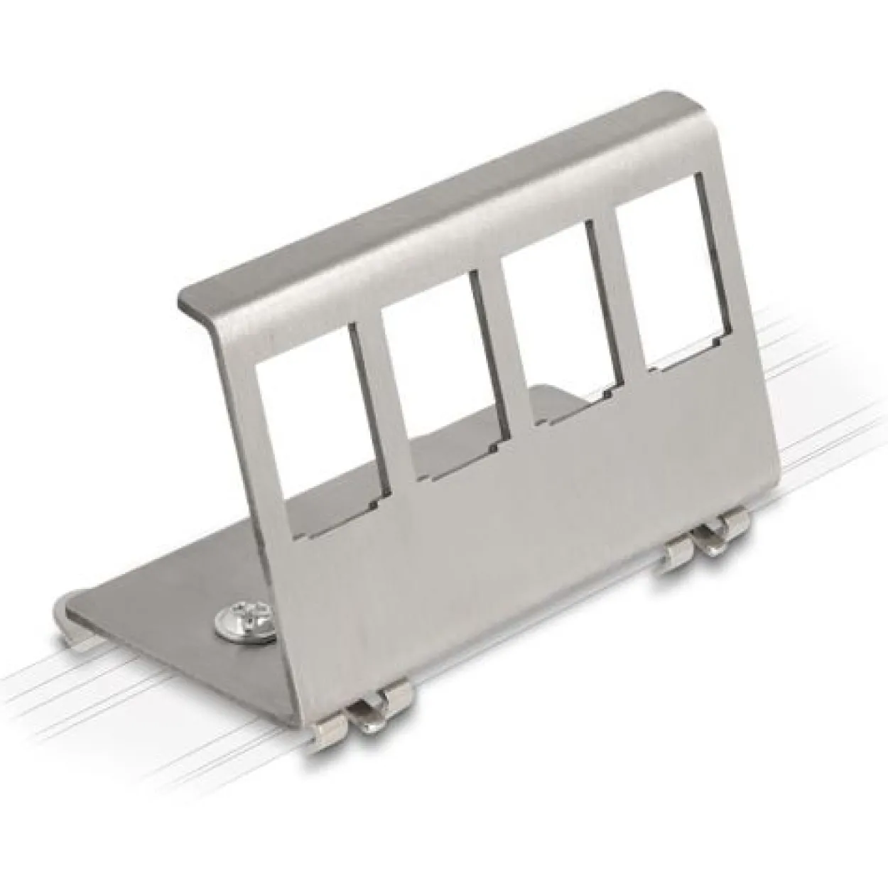 Delock Keystone Metall Halterung 4 Port für Hutschiene