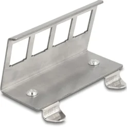 Delock Keystone Metall Halterung 4 Port für Hutschiene