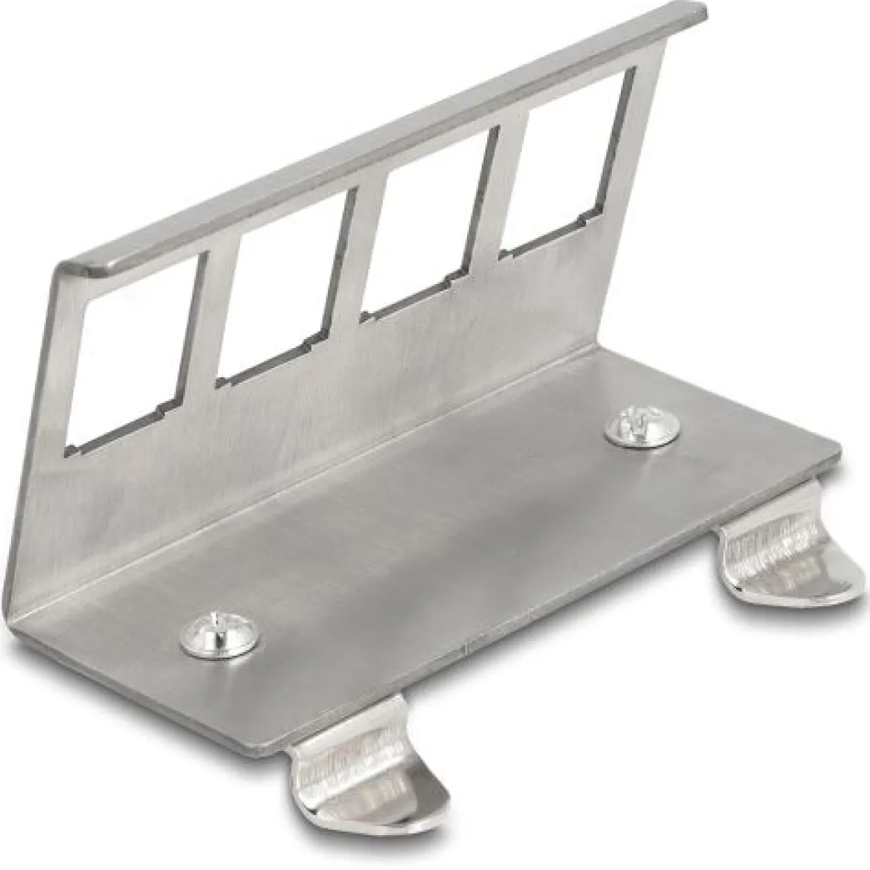 Delock Keystone Metall Halterung 4 Port für Hutschiene