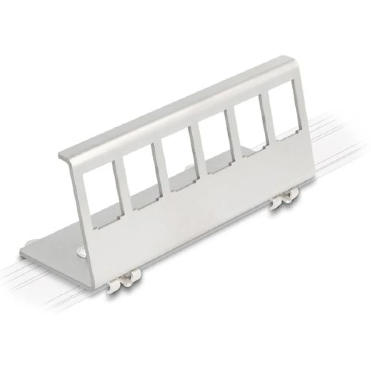 Delock Keystone Metall Halterung 6 Port für Hutschiene