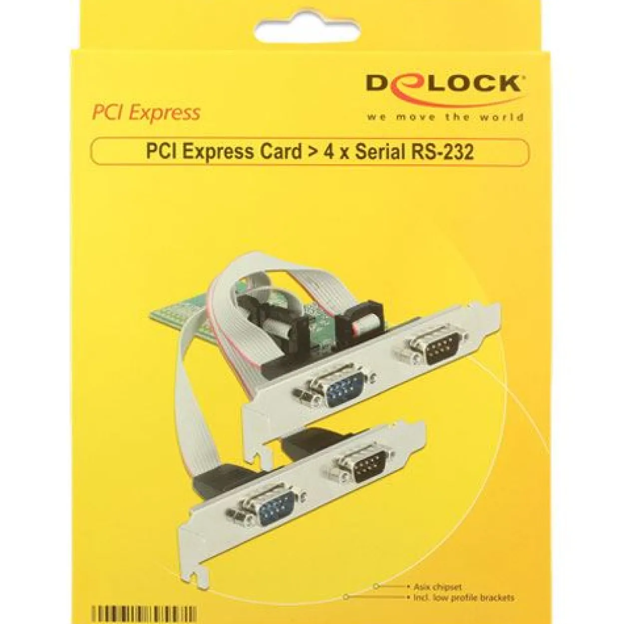 Delock PCI Expr Card 4x D-Sub9 (je 2 auf Slotblech)
