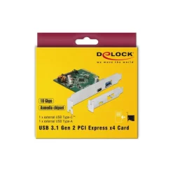 Delock PCI Express Karte Karte USB 3.1 zu 1 x extern USB Type-C Bu+1xext. USB Typ-A Bu