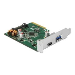 Delock PCI Express Karte Karte USB 3.1 zu 1 x extern USB Type-C Bu+1xext. USB Typ-A Bu