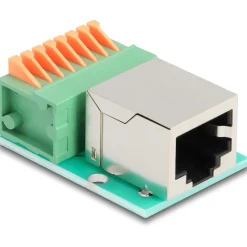 Delock RJ45 Buchse zu Terminalblock mit Drucktaster Cat.5e