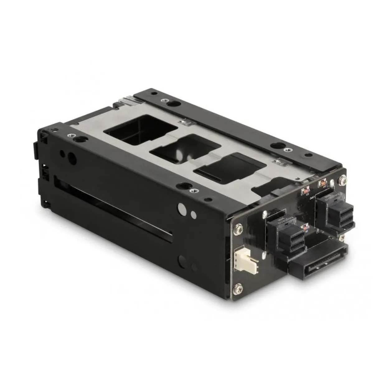 DELOCK Slim Bay Wechselrahmen fur 2 x 6,35cm 2,5Zoll U.2 NVMe SSD mit 5.25inch Rahmen