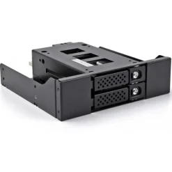 DELOCK Slim Bay Wechselrahmen fur 2 x 6,35cm 2,5Zoll U.2 NVMe SSD mit 5.25inch Rahmen