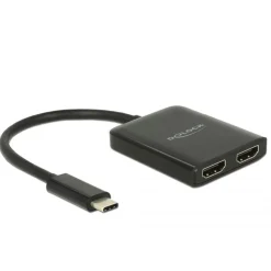 Delock Splitter USB Type-CÖ Stecker > 2 x HDMI Buchse DP-Alt Mode kompakt
