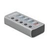 Delock USB 3.2 Gen 1 Hub mit 4 Ports + 1 Schnellladeport mit Schalter und Beleuchtung