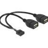 Delock USB Kabel Pinheader 10Pin zu 2x A Bu/Bu 0.20m