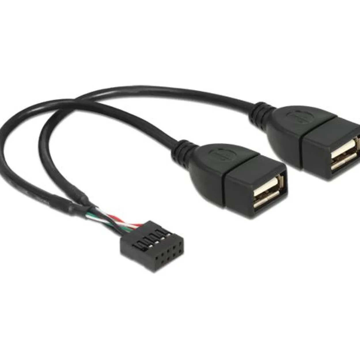 Delock USB Kabel Pinheader 10Pin zu 2x A Bu/Bu 0.20m
