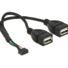 Delock USB Kabel Pinheader 10Pin -> 2x A Bu/Bu 0.15m