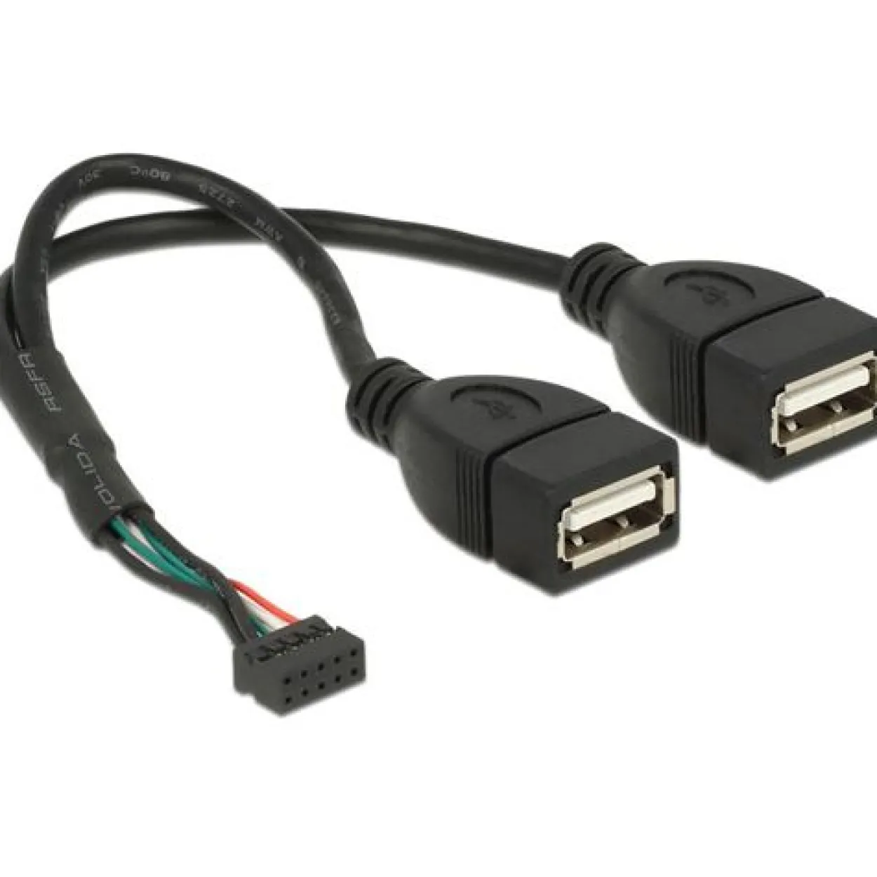 Delock USB Kabel Pinheader 10Pin -> 2x A Bu/Bu 0.15m