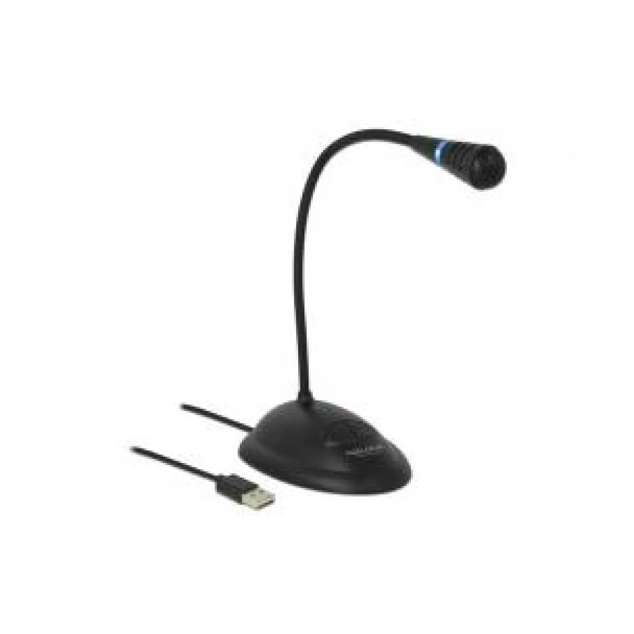Delock USB Schwanenhals Mikrofon m. Standfuß u. Mute + On / Off