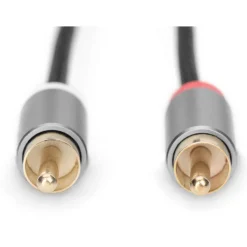 Digitus Audio Adapterkabel 3,5mm Klinke Stecker auf Cinch Stecker Schwarz vergoldete Kontakte
