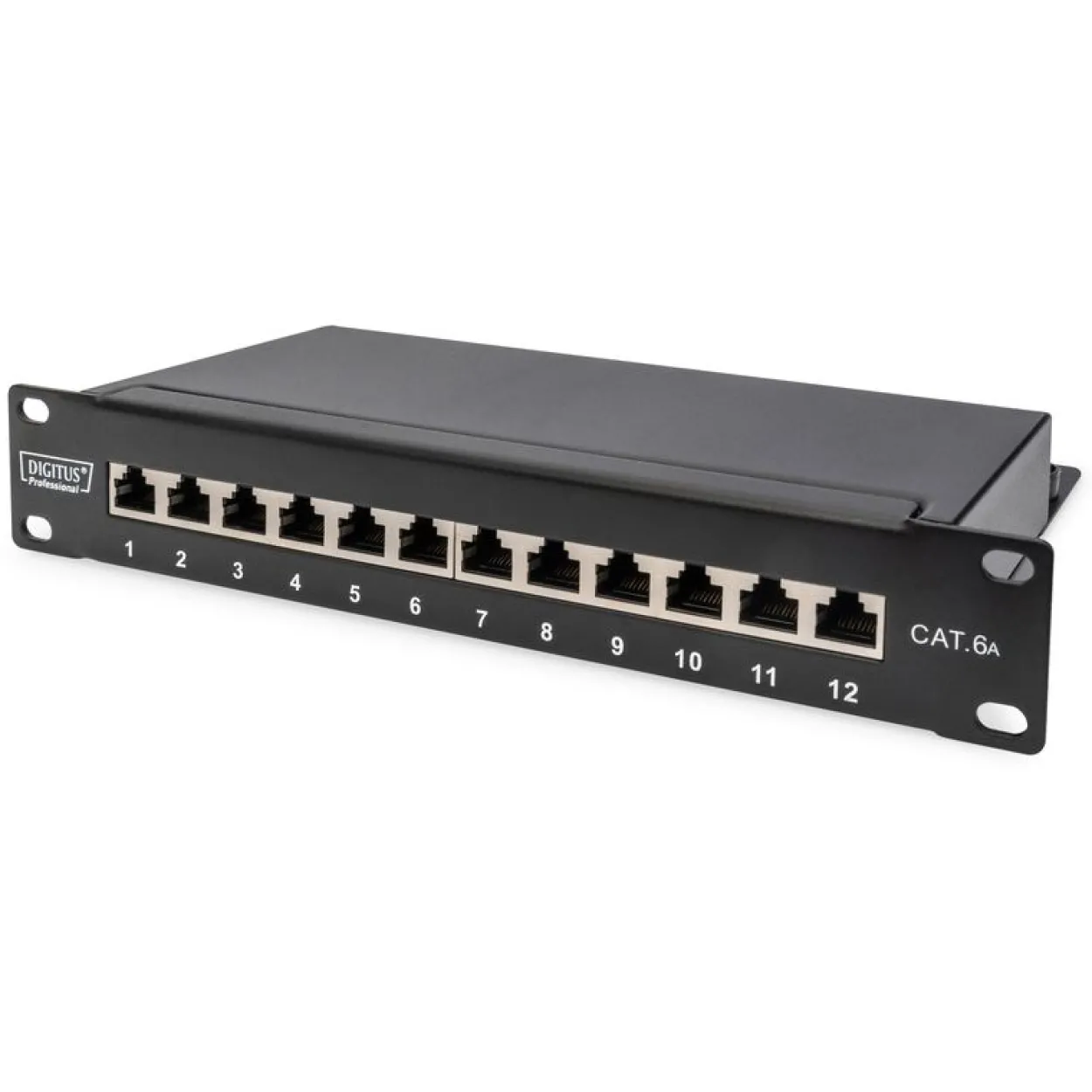 Digitus Cat.6A Patch Panel, geschirmt, 12-Port, 10", schwarz