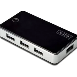 Digitus DA-70222 7-port USB 2.0 extern mit Netzteil schwarz/silber