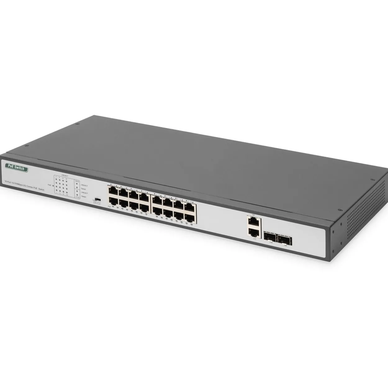 Digitus fast Ethernet PoE 16-port + 2 Combo