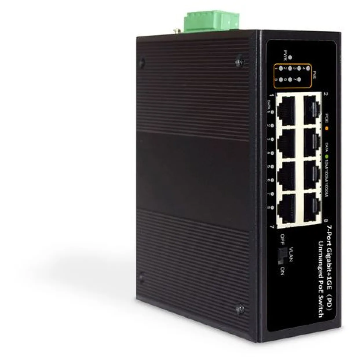 Digitus Industrie 7-Port Gigabit PoE+ Switch mit 1xPD-Port