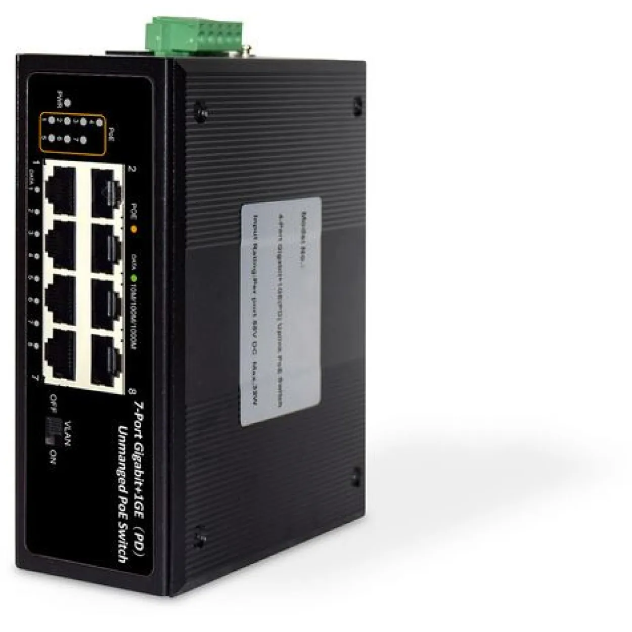 Digitus Industrie 7-Port Gigabit PoE+ Switch mit 1xPD-Port