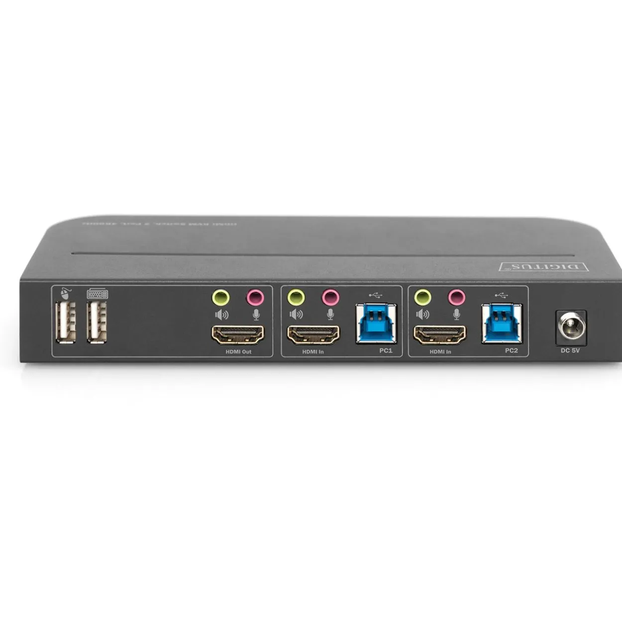 Digitus KVM-Switch, 2-Port, HDMI 4K, Metallgehäuse
