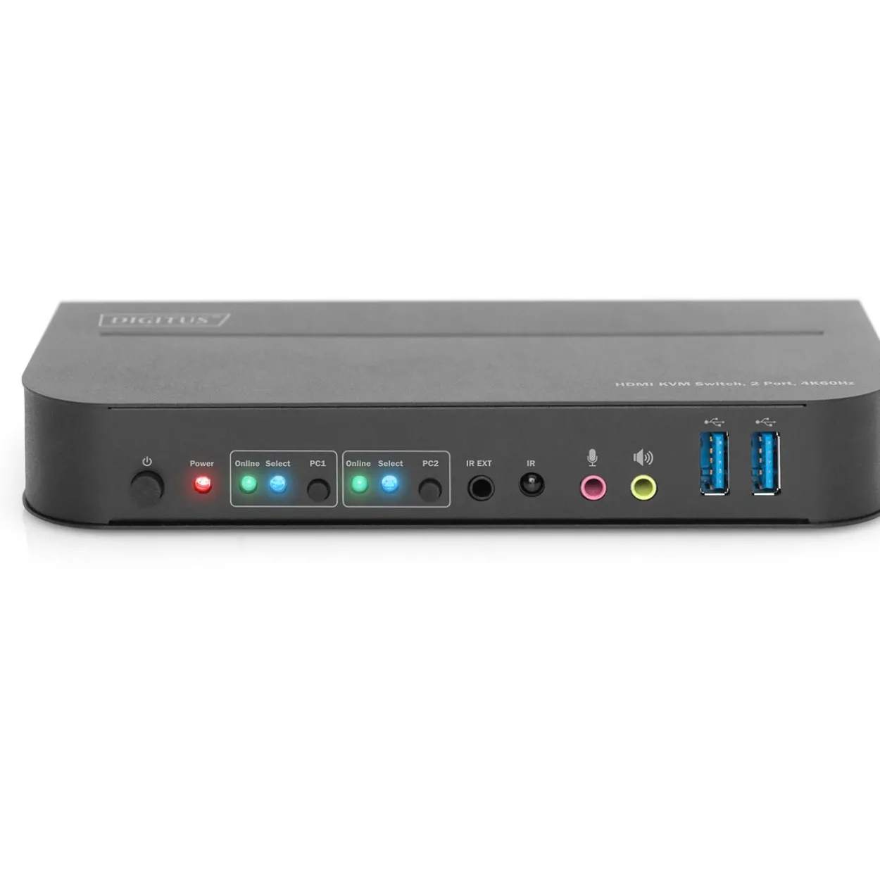 Digitus KVM-Switch, 2-Port, HDMI 4K, Metallgehäuse